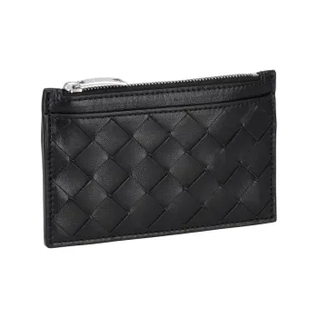 Bottega Veneta Leather Wallet Coin Purse Men's Black