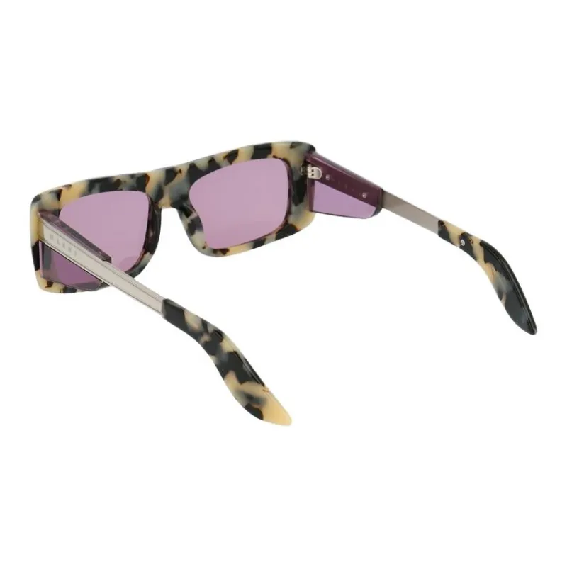 MARNI Acetate Rectangular Sunglasses Women's Tortoiseshell-2
