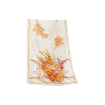 WENSLI 12 Meters Plain Satin Silk Scarves Women's