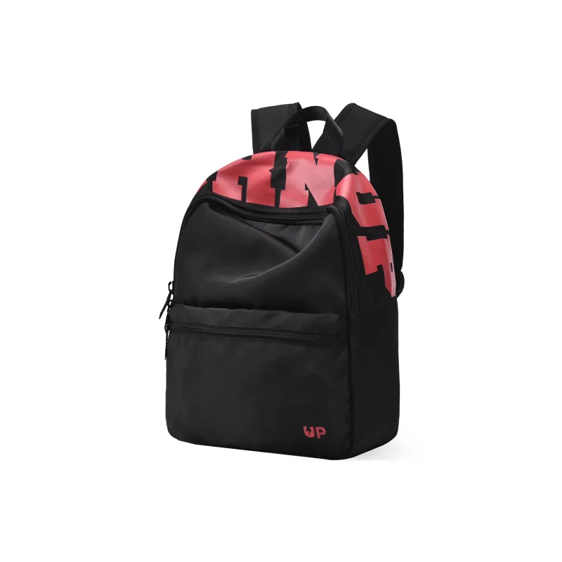 TURN UP Polyester Backpack Trumpets Unisex Black Red Color Block-1