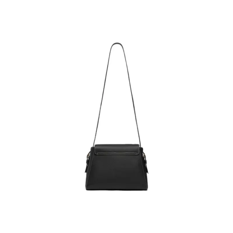 ZESH Litchi Grain Calfskin Crossbody Bag, Shoulder Bag Medium Size Women's Black-2