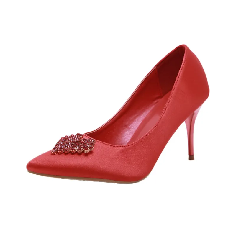 MCKP Slim Heel High Heels 9cm Women's Red-0