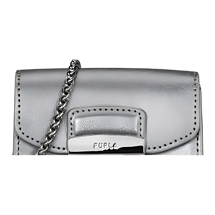 Furla Metropolis Collection Cow Leather Crossbody Bag, Shoulder Bag Mini Women's Dark Gray-4
