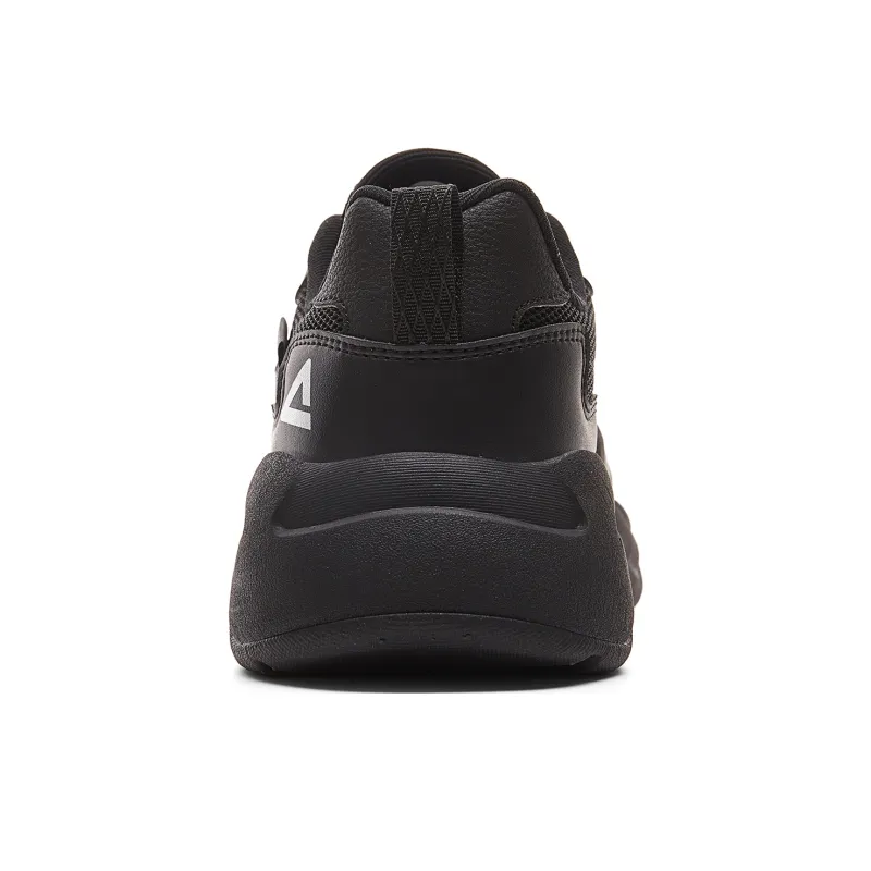 PEAK Sea Cushioning Coverage Height Increasing Lightweight Breathable Low Top Chunky Sneakers Men's Black-4