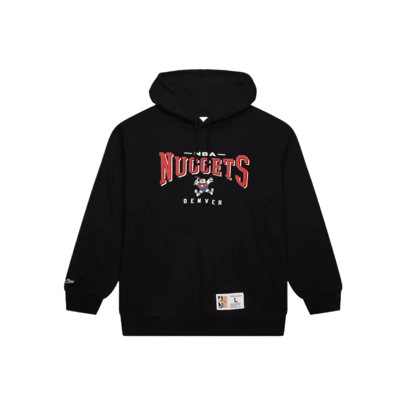 Mitchell & Ness Men's Black Denver Nuggets Vintage Logo Pullover Hoodie Sweatshirt Men's Black-0