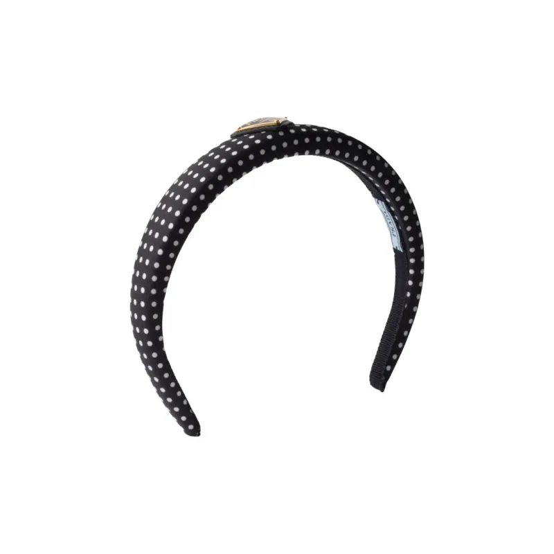 PRADA Recycled Nylon, Enamel Headbands Women's Black-0