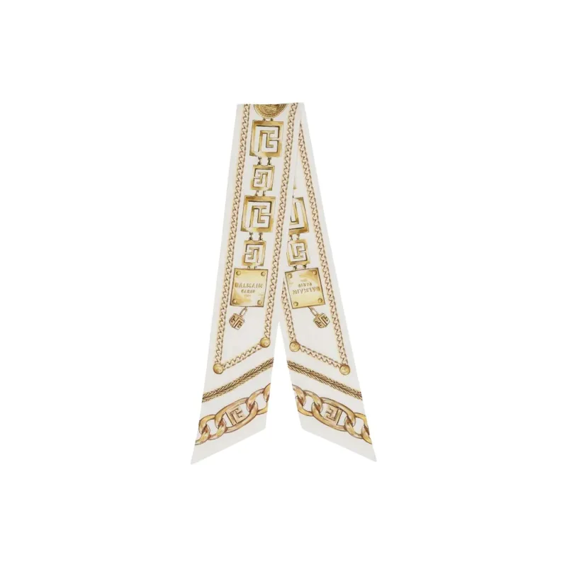 BALMAIN Chain print Silk Bandana-0