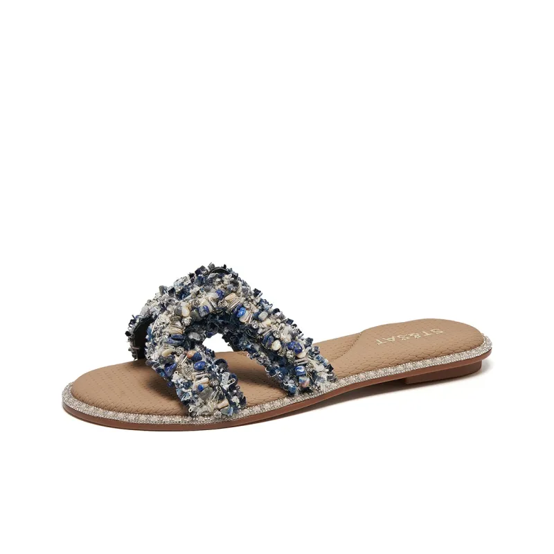 ST&SAT Odor Resistant Quick Dry Antibacterial Slide Slippers Women's-7