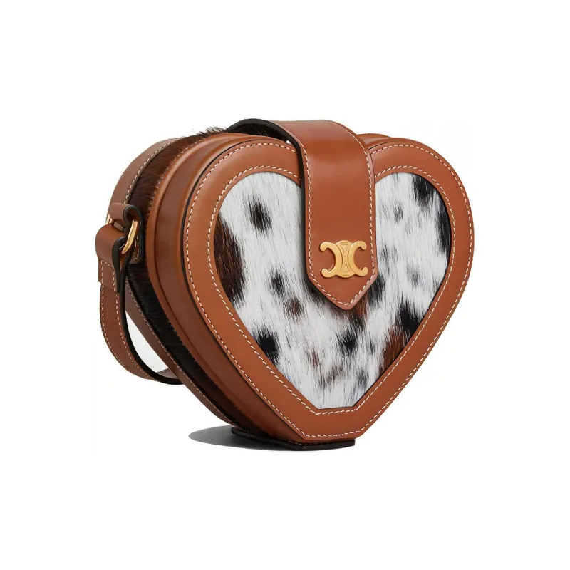 CELINE Tambour Cow Leather Shoulder Bag Crossbody Bag Women's Natural Color/Tan-1