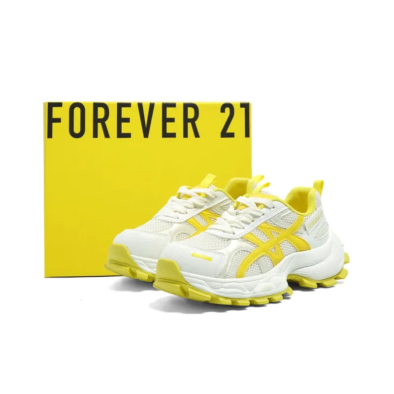 FOREVER 21 Abrasion Resistant Slip Resistant Low Top Chunky Sneakers Women's Yellow-5