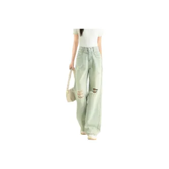 FAWENXIANGZI Jeans Women's Light Blue