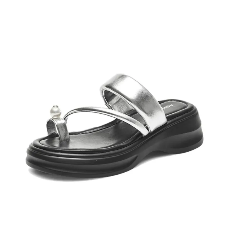 AGSDON Slide Slippers Women's Silver-1