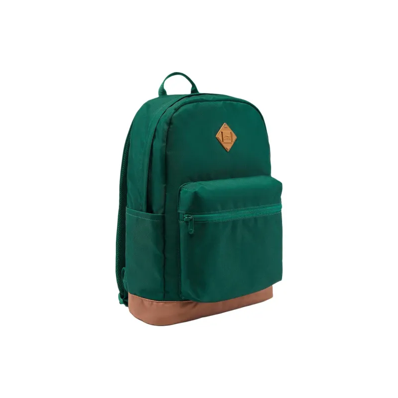 LiNing Sports Life Collection Polyester Backpack Unisex Tropical Green & Tea Brown-1