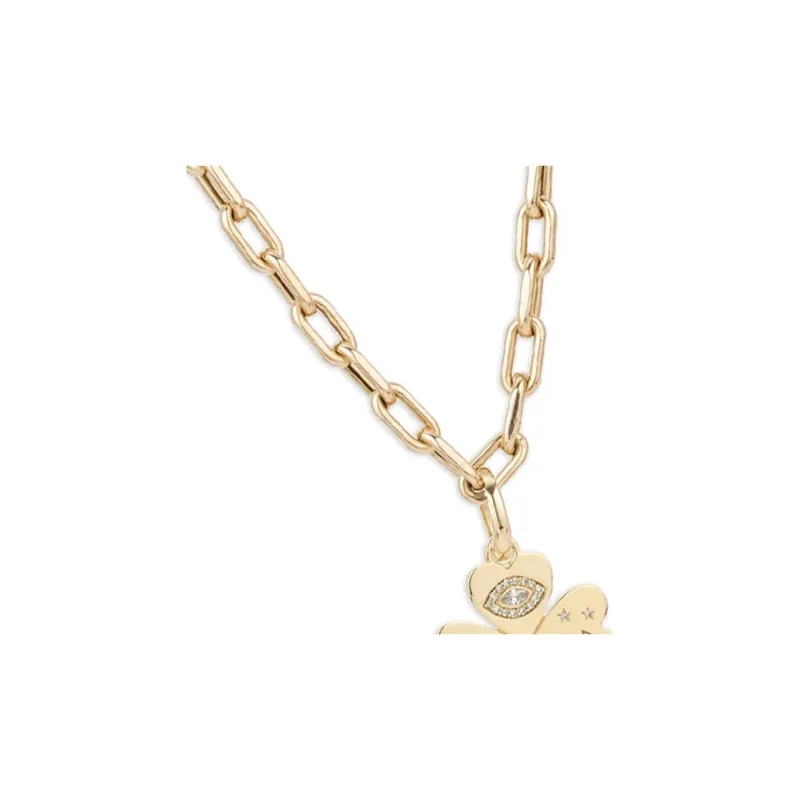 Adina Reyter 14K Yellow Gold Clover Diamond Necklace-1