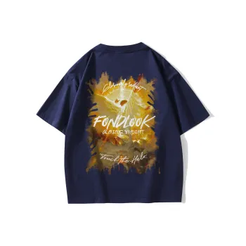 FONDLOOK T-Shirts Unisex Navy Blue