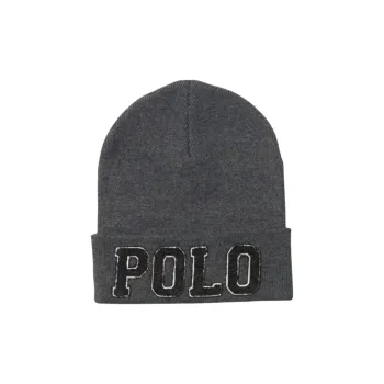 Ralph Lauren Cotton Beanies Unisex Dark Gray