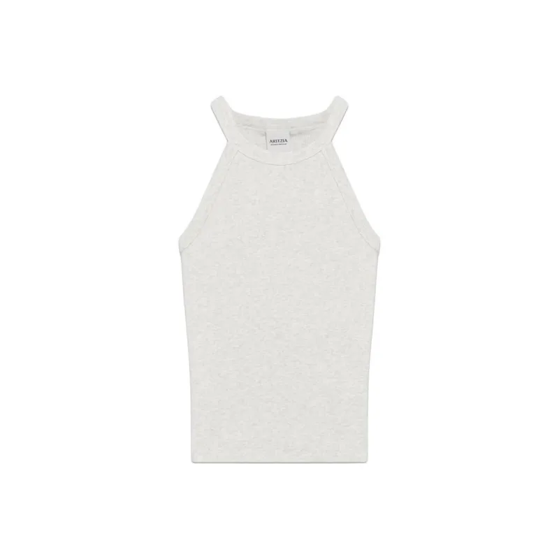 ARITZIA Tank Tops Women's Heather Cloud White/Heather Cloud White-0