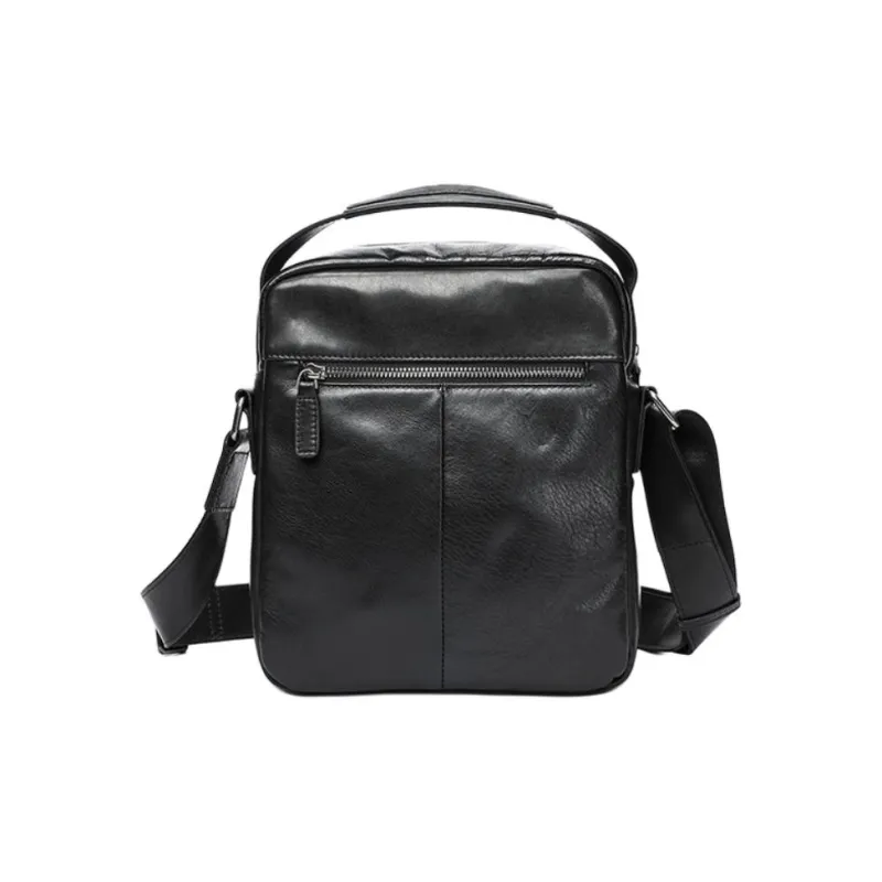 LARTIGENT Cow Leather Crossbody Bag Men's Black-1