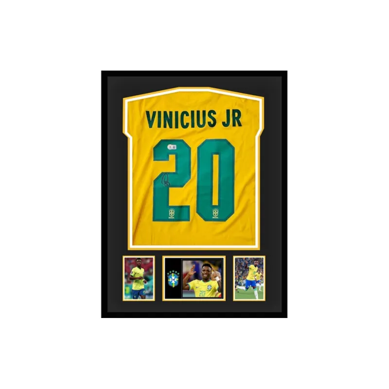 Three For Brazil National Team Jersey Exquisite Mounting, Outer Frame Approx. 65x85cm-0