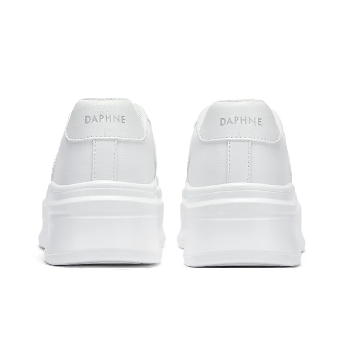 DAPHNE Height Increasing Low Top Skateboard Shoes Women's White-6