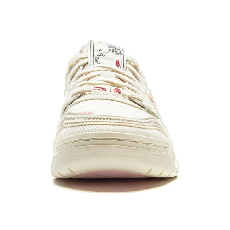 LINING Moon White 3 Skateboard Shoes Women's Low Top Xuan Paper White-4