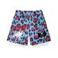 Blue Leopard Print 3D Effect Spiders