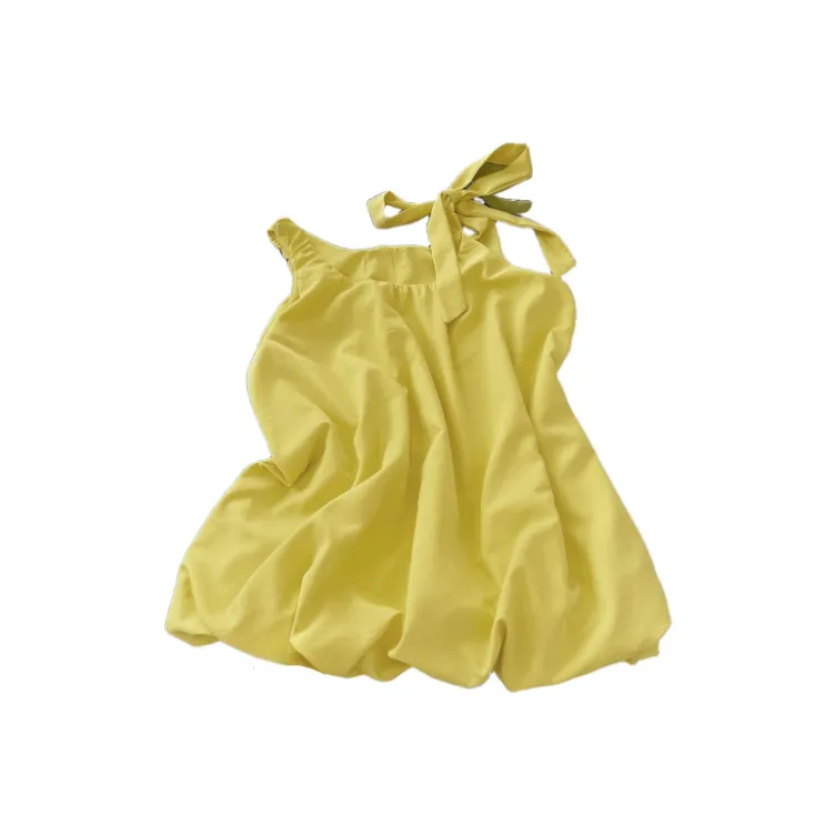 FUSHENG Slip Dresses Women's Yellow Cream-1