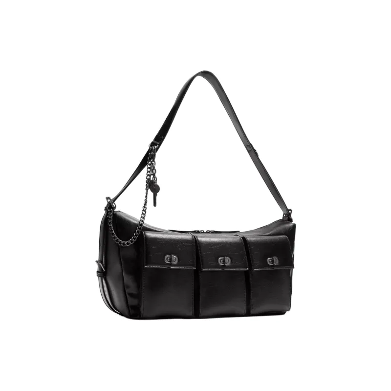 ZARA PU Shoulder Bag Men's Black-1