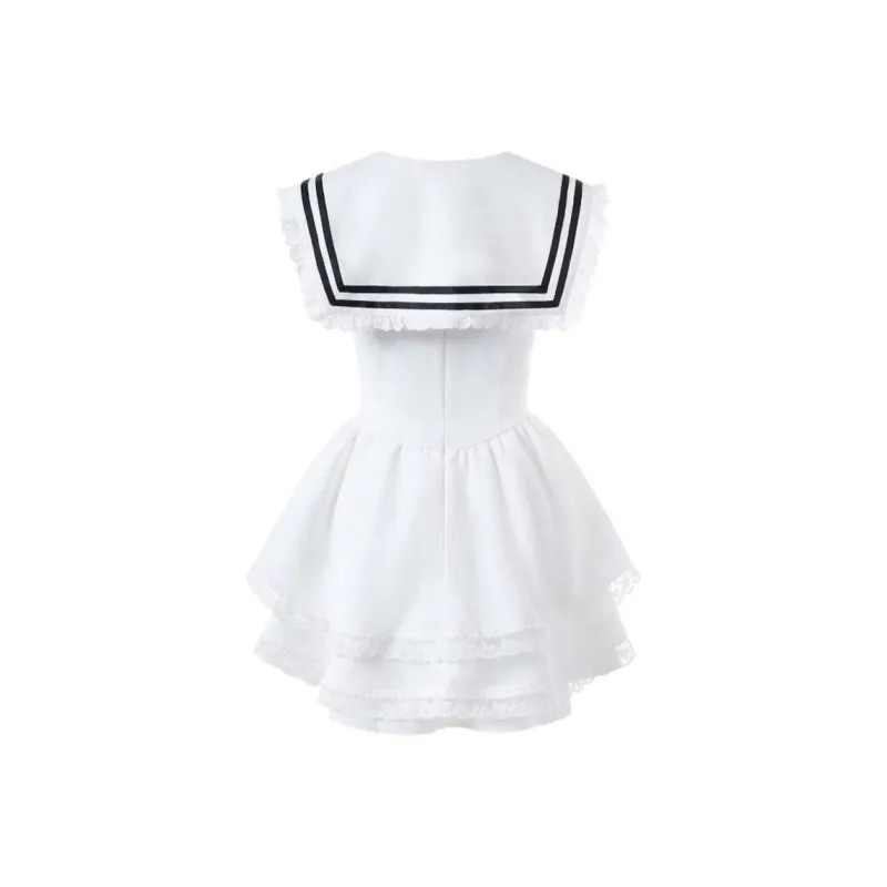 GOSO Sleeveless Dresses Women's White-1