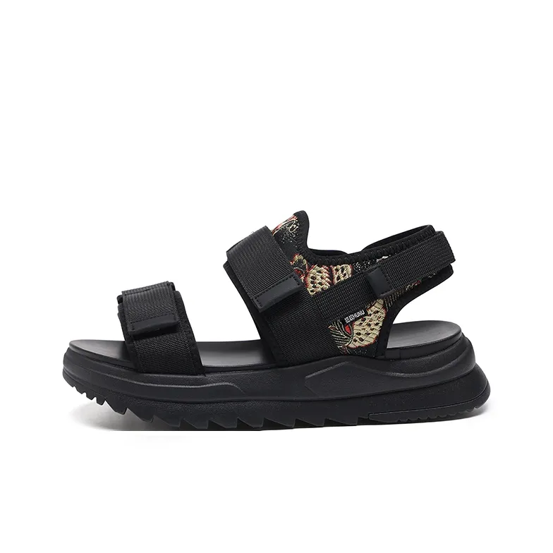 HUNU Beach Sandals Men Black-0