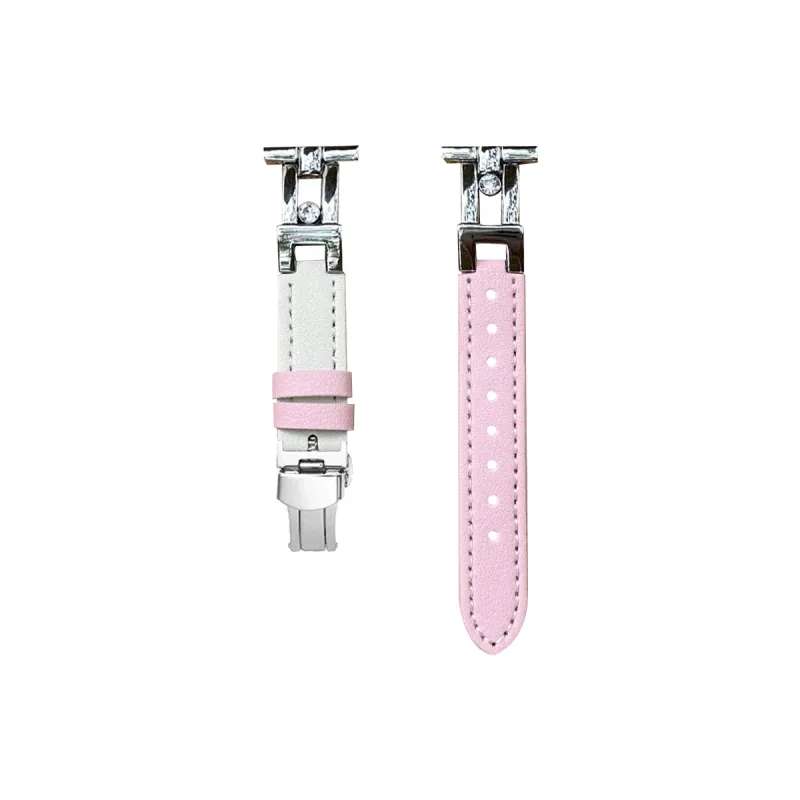 Dazzling Xiaomi Red Beige Compatibility Watch Band Stainless Steel, Leather Material-16