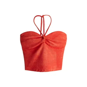 H&M Strapless Tops Women's Red