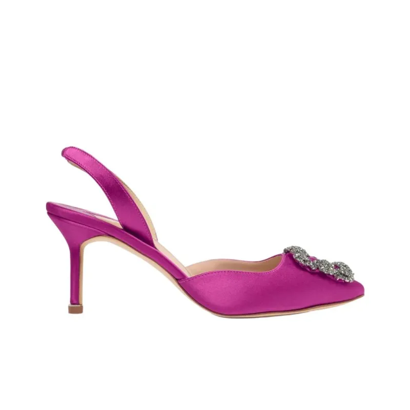 MANOLO BLAHNIK Hangisi Slim Heel High Heels 7cm Women's Pink-1
