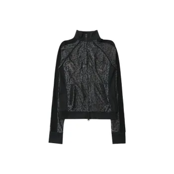 Badblood Jackets Women's Black Leopard Print
