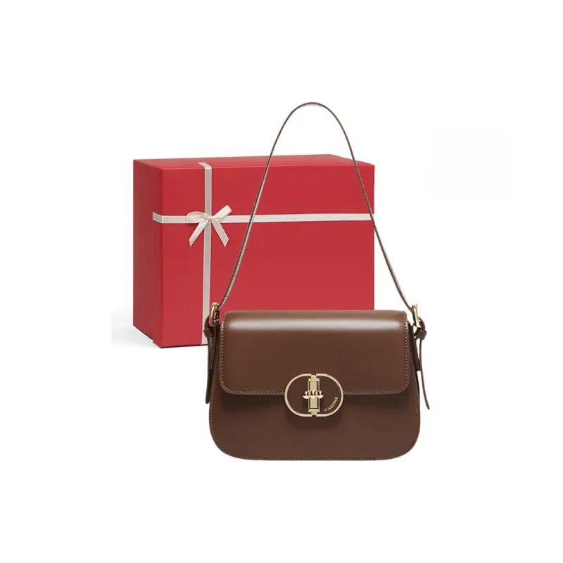 CNNCOO Split Cow Leather With Synthetic Leather Tofu Bag, Crossbody Bag, Shoulder Bag Women's Caramel Brown-0