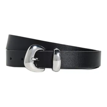 GOOD AMERICAN Artificial Leather, Hardware Accessories Leather Belts Unisex Black Width 3CM