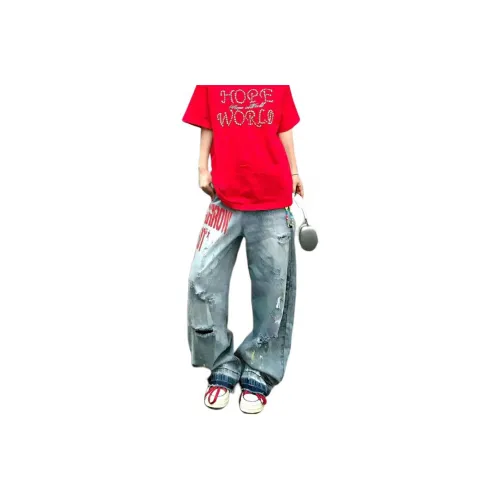 BENGEN Jeans Unisex Blue