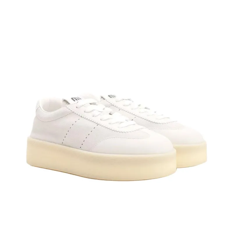 MIU MIU Low Top Skateboard Shoes Women's White-1