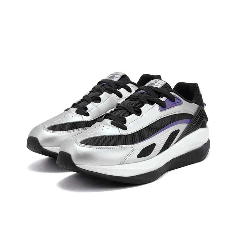 361° Spaceship Anti Slip Wear Resistant Low Top Casual Shoes Men's Black Silver Gray-2