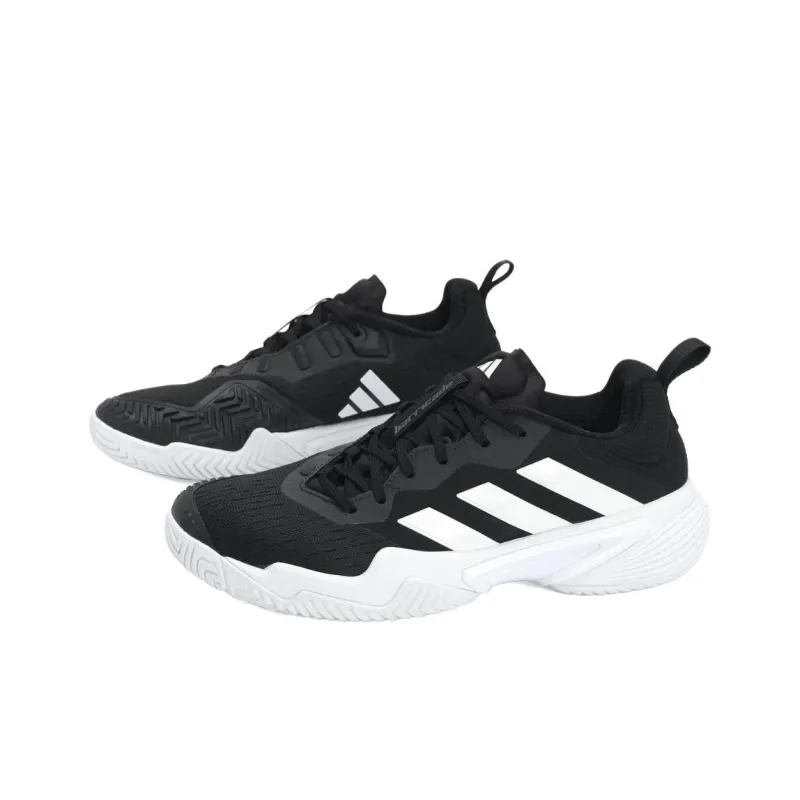 Adidas Barricade Anti Slip Wear Resistant Low Top Tennis Shoes Men's Black-3