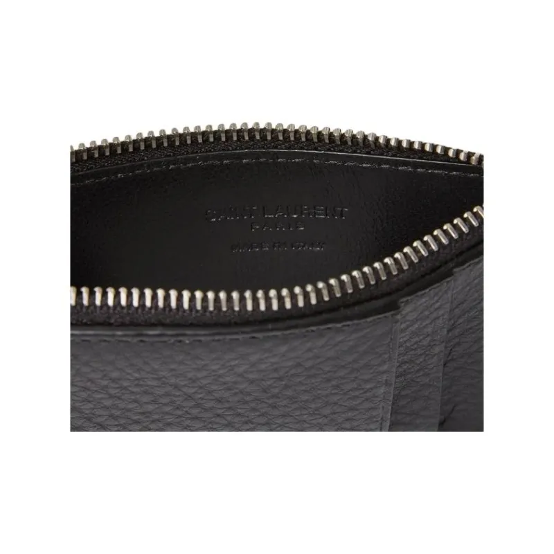 SAINT LAURENT Cow Leather Wallet Men's Black-4