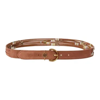 PINKO Suede Leather Belts Women's Umber Width 3CM