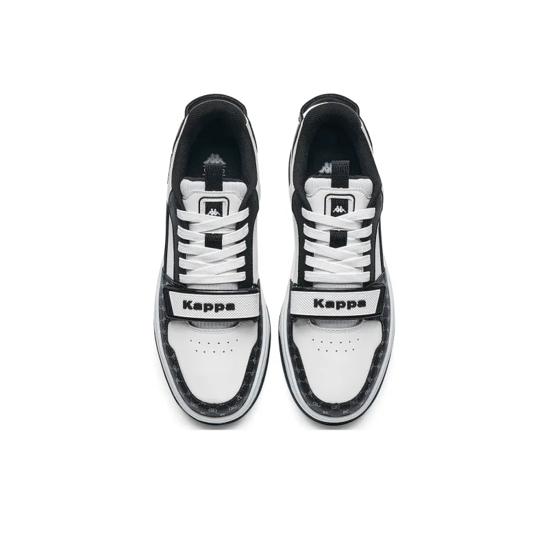 Kappa Alpha Anti Slip Wear Resistant Low Top Skateboard Shoes Unisex White Black-3