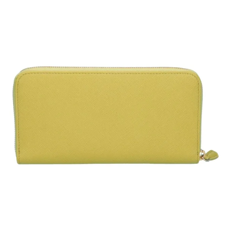 PRADA Leather Wallet Women's Yellow-1