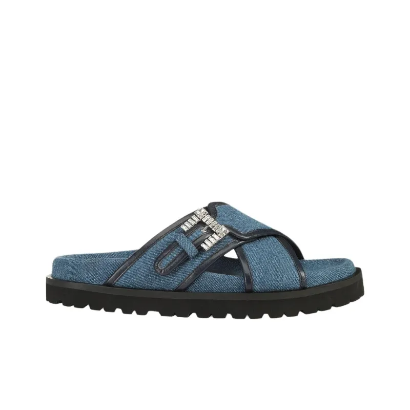 SERGIO ROSSI SR Twenty Slide Slippers Women's Blue-1