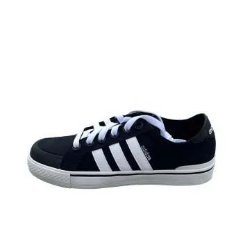 Adidas Neo Anti Slip Wear Resistant Low Top Skateboard Shoes Unisex Black White