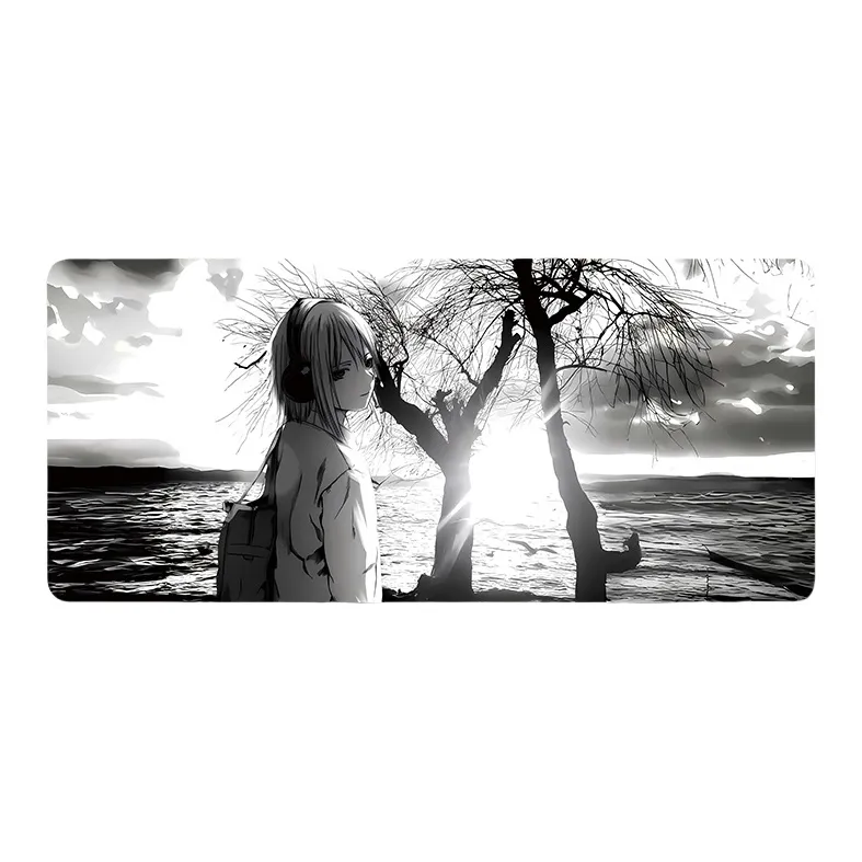 DANYIN Black White Anime Extra Large Minimalist Style Premium Desk Mat For Anime Esports Office, Washable Mouse Pads-33