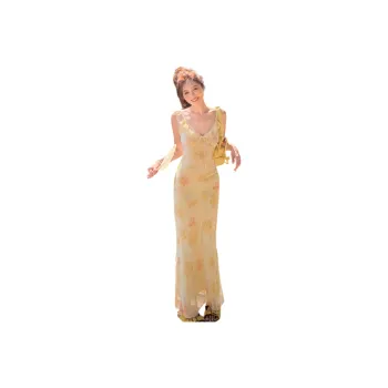 FLIM Slip Dresses Women's Yellow