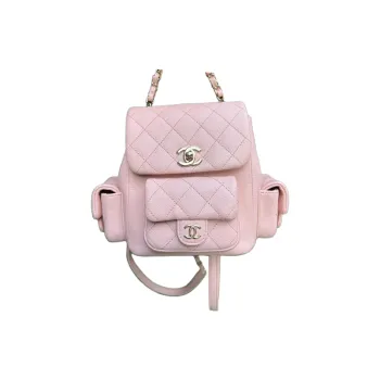CHANEL Cow Leather Backpack Women's Light Pink