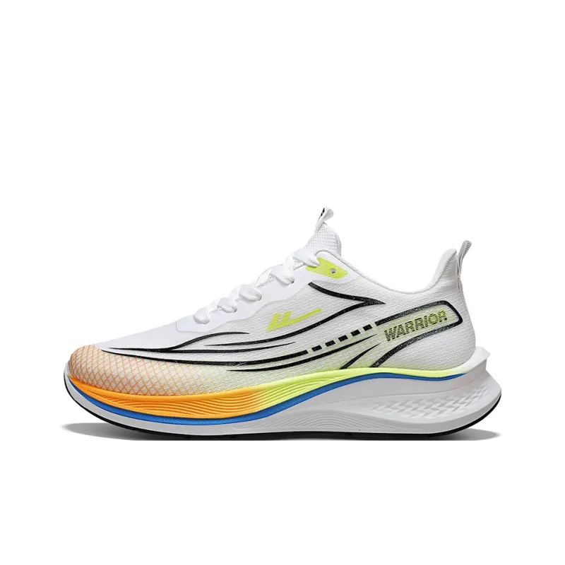 WARRIOR Running Shoes Men Low Top Orange/Neon Green-0